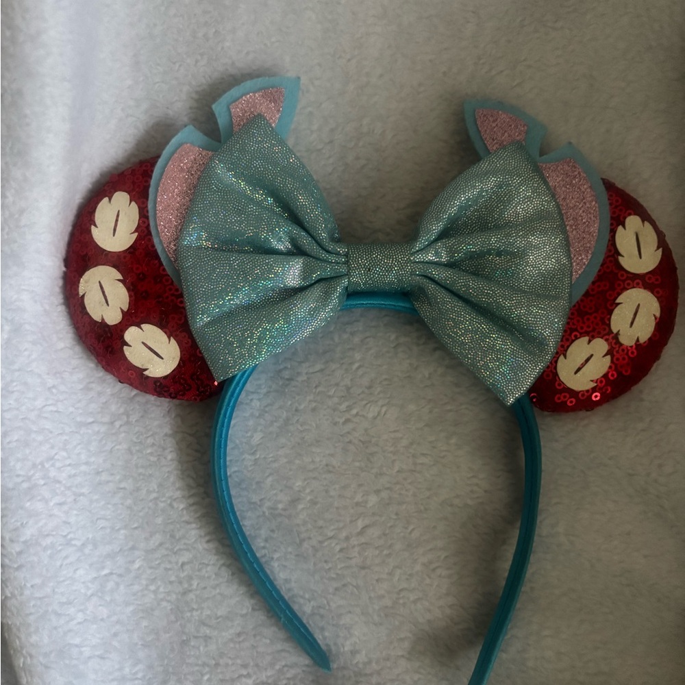 Sparkly Blue and Red Mouse Ears Headband